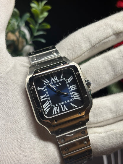 Seiko Mod Santos Dark Blue