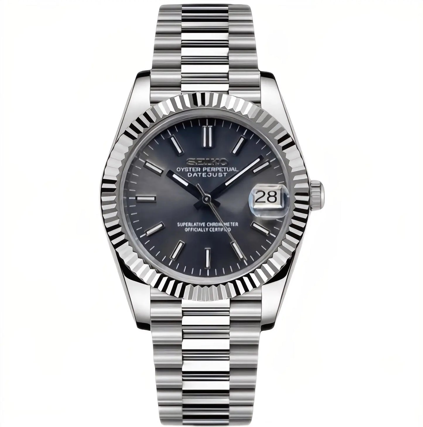 Seiko Mod Datejust Grey Sunburst (Presidential)