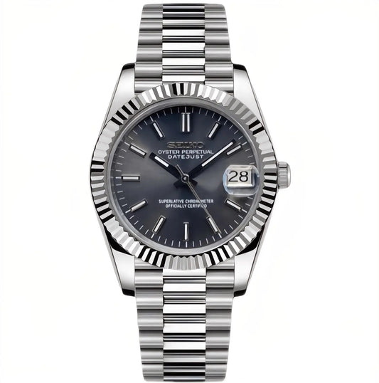 Seiko Mod Datejust Grey Sunburst (Presidential)