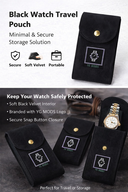 YG MODS Premium Watch Travel Pouch – Soft Velvet Protection