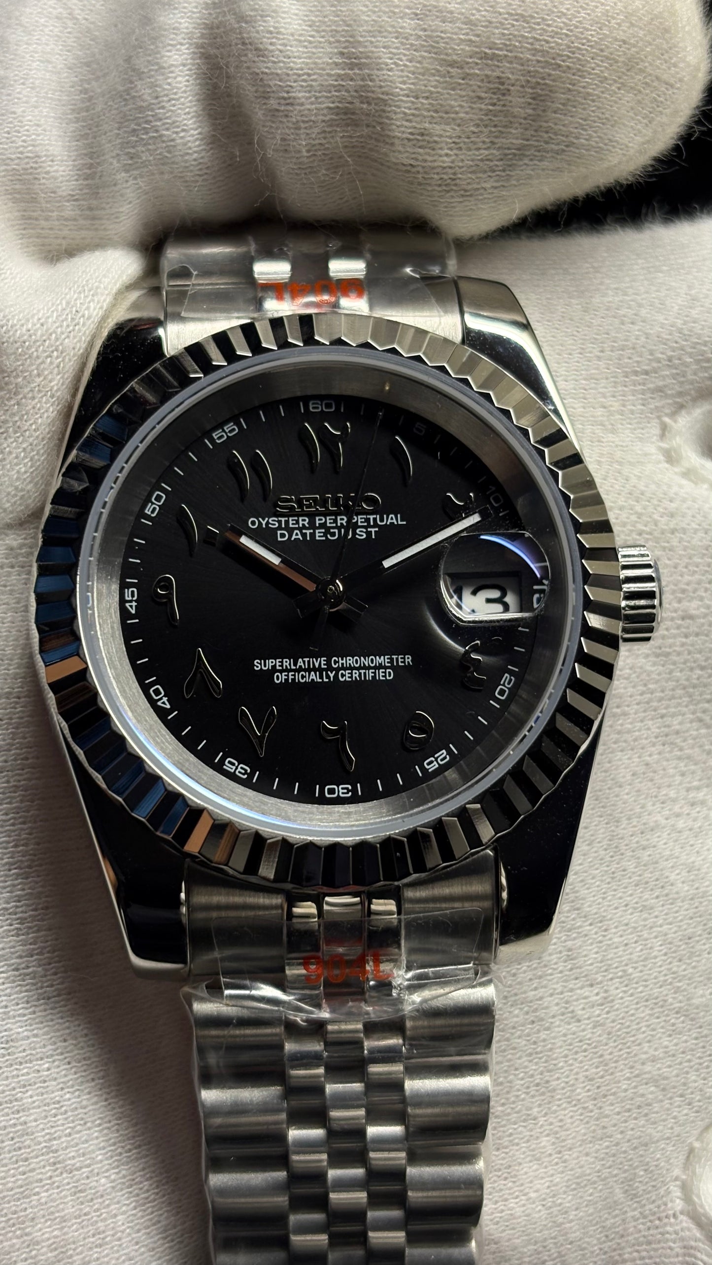 Seiko Mod Datejust Arabe Noir