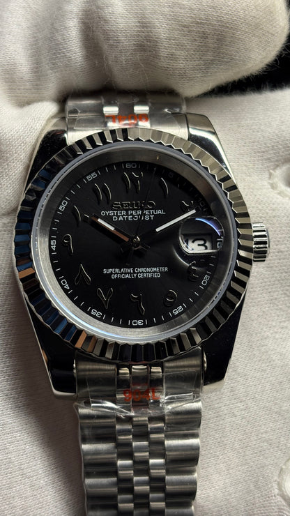 Seiko Mod Datejust Arabe Noir