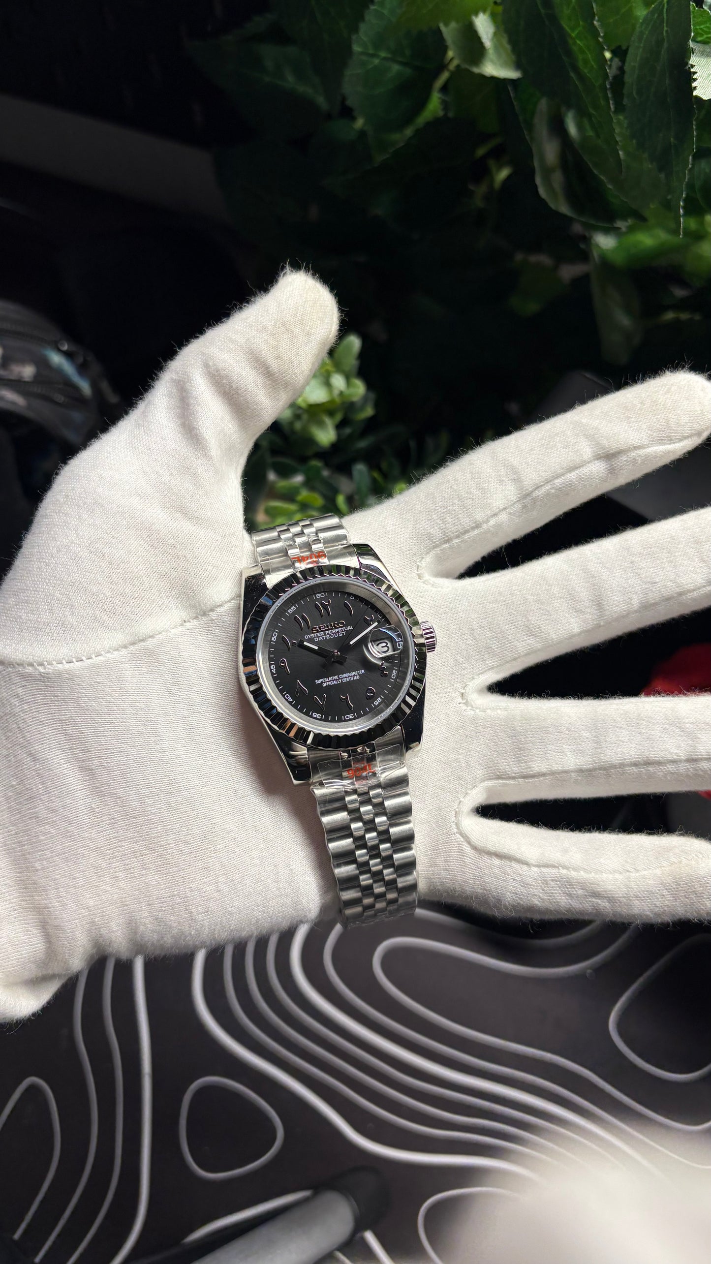 Seiko Mod Datejust Arabe Noir