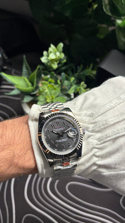 Seiko Mod Datejust Arabe Noir