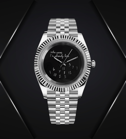 Datejust Mod « Qui s'en soucie ? » - Noir