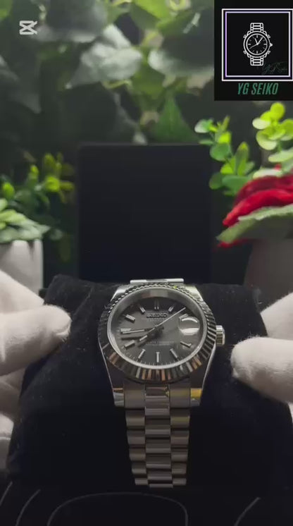 Seiko Mod Datejust Grey Sunburst (Presidential)