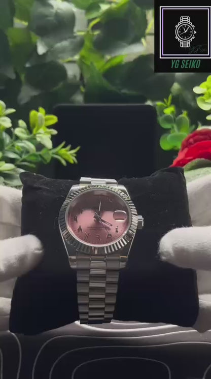 Seiko Mod Datejust Pink Arabic