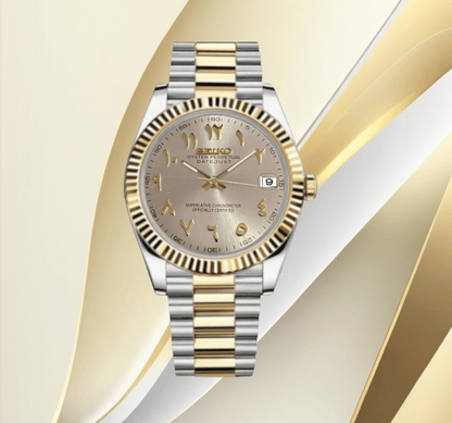 Seiko Mod Datejust Or Arabe - Blanc Perle
