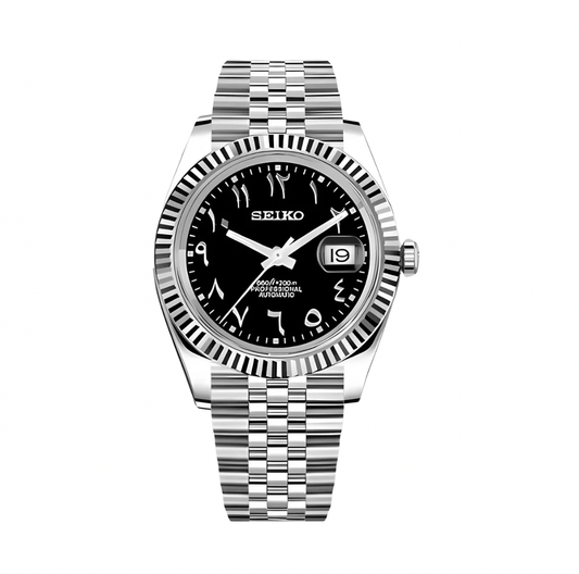 Seiko Mod Datejust Noir Arabe