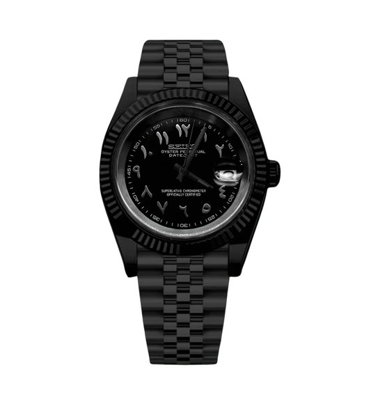Seiko Mod Datejust « Black Panther » Arabe