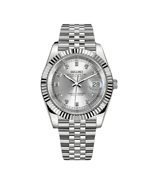 Seiko Mod Datejust Gem Argent