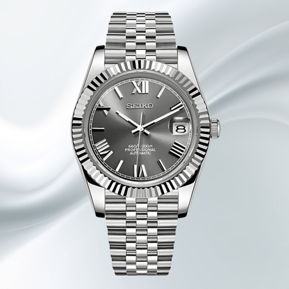 Seiko Mod Datejust Gris Romain