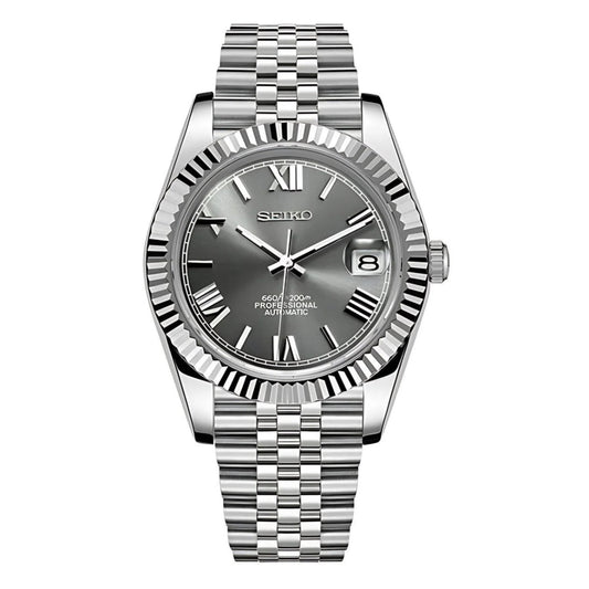Seiko Mod Datejust Gris Romain