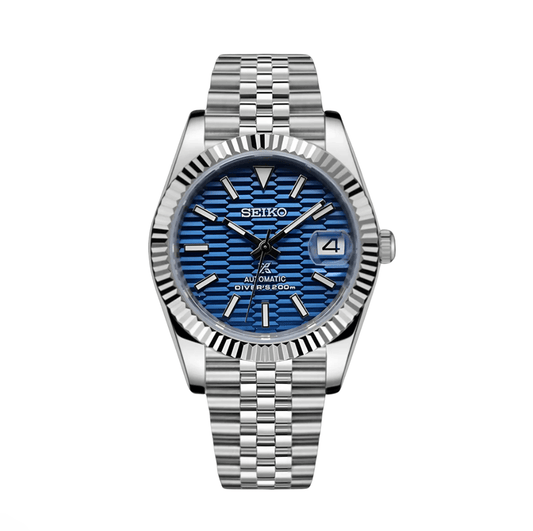 Seiko Mod Datejust Bleu Glace