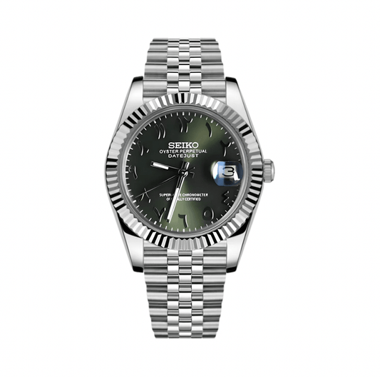 Seiko Mod Datejust Olive Arabe
