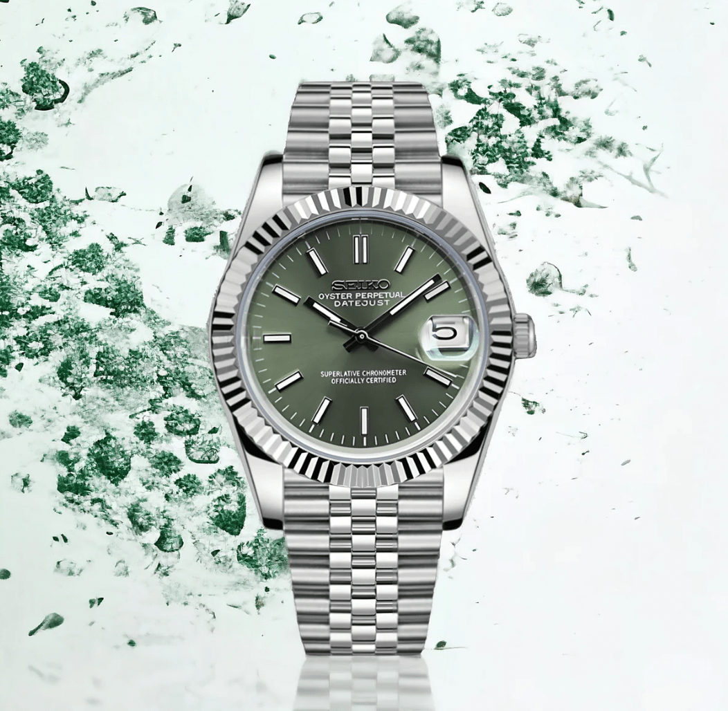 Seiko Mod Datejust Vert Olive