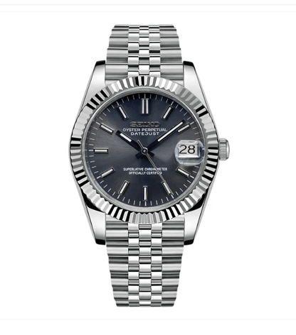 Seiko Mod Datejust Grey Sunburst (jubilee)