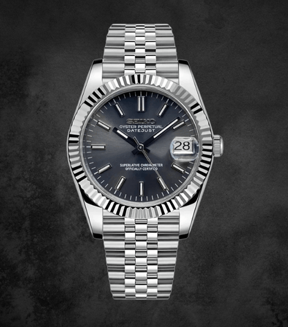 Seiko Mod Datejust Grey Sunburst (jubilee)