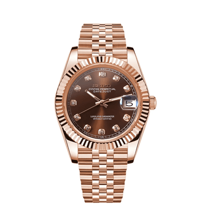Seiko Mod Datejust Or Rose Cristal Champagne