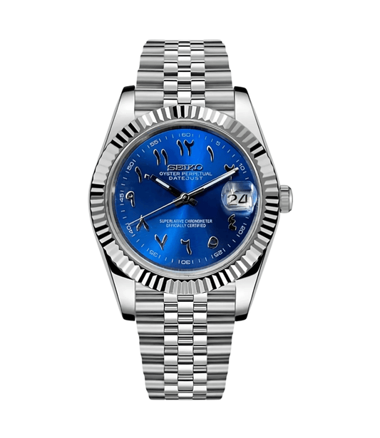 Seiko Mod Datejust Saphir Bleu Arabe