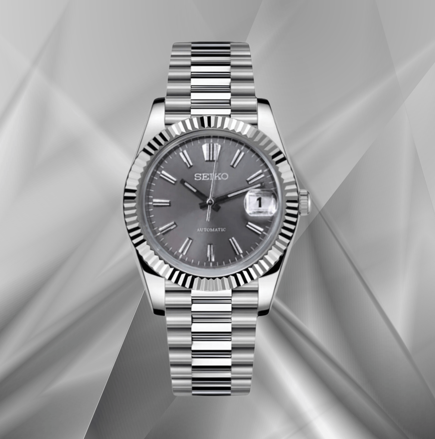 Seiko Mod Datejust Sunburst Grey (Président)