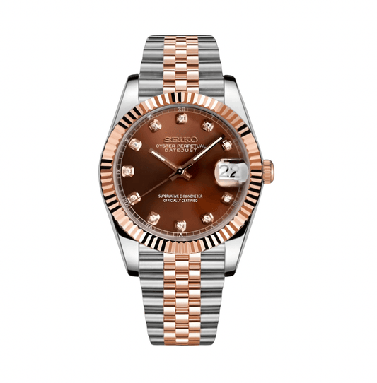 Seiko Mod Datejust Bicolore Cristal Champagne