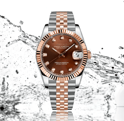 Seiko Mod Datejust Bicolore Cristal Champagne