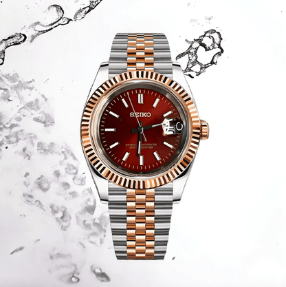 Seiko Mod Datejust Bicolore Rouge