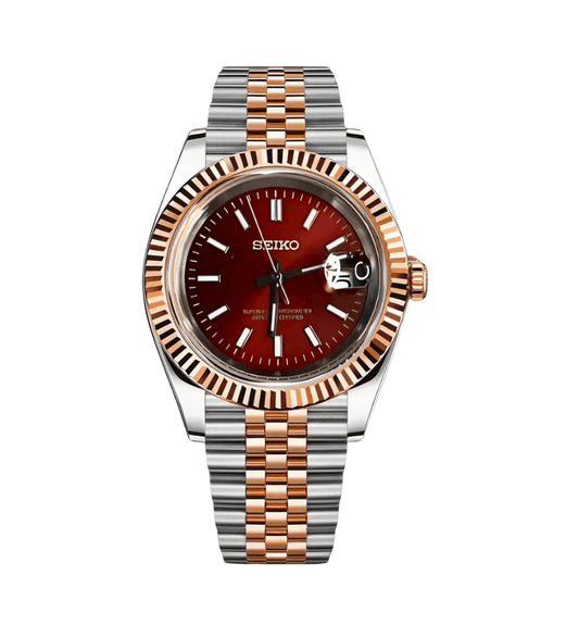 Seiko Mod Datejust Bicolore Rouge