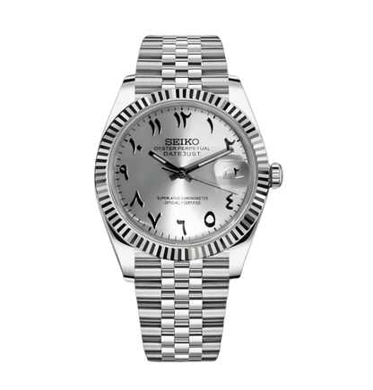 Seiko Mod Datejust Blanc Arabe