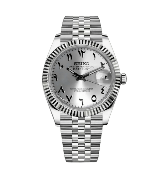 Seiko Mod Datejust Blanc Arabe