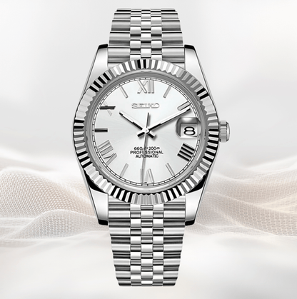 Seiko Mod Datejust Blanc Romain