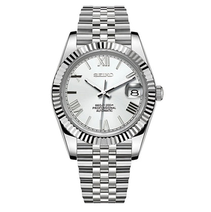 Seiko Mod Datejust Blanc Romain