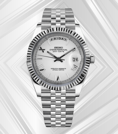 Seiko Mod Day-Date Blanc Romain