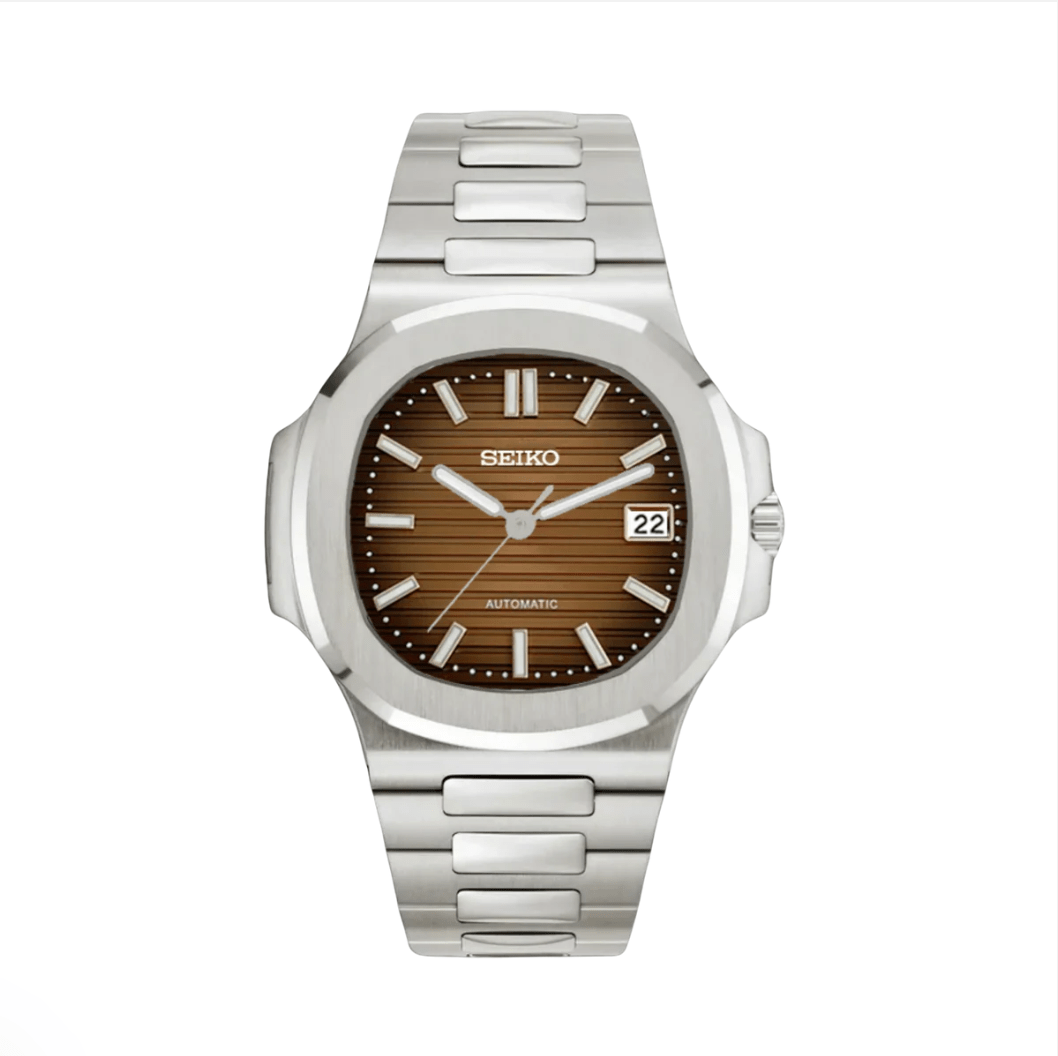 Seiko Mod Nautilus Argent Chocolat