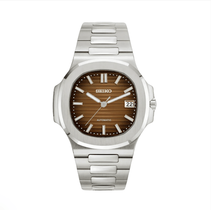 Seiko Mod Nautilus Argent Chocolat