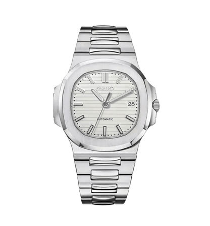 Seiko Mod Nautilus Argent Blanc