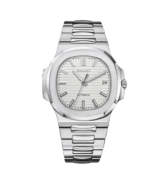 Seiko Mod Nautilus Argent Blanc