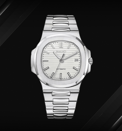 Seiko Mod Nautilus Argent Blanc