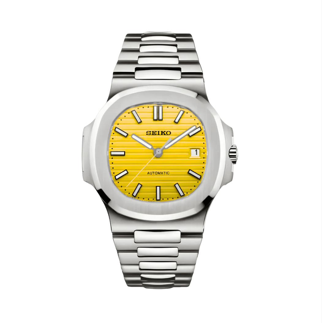 Seiko Mod Nautilus Argent Jaune