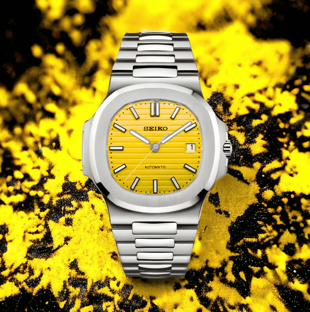 Seiko Mod Nautilus Argent Jaune