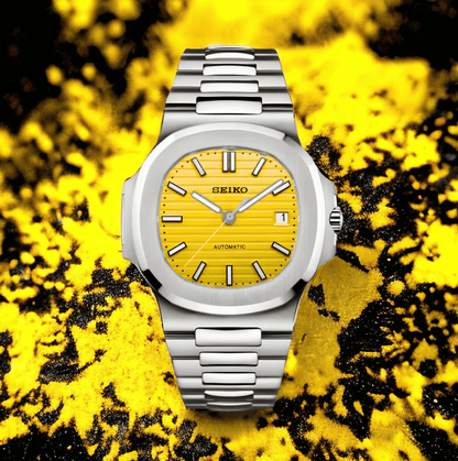 Seiko Mod Nautilus Argent Jaune