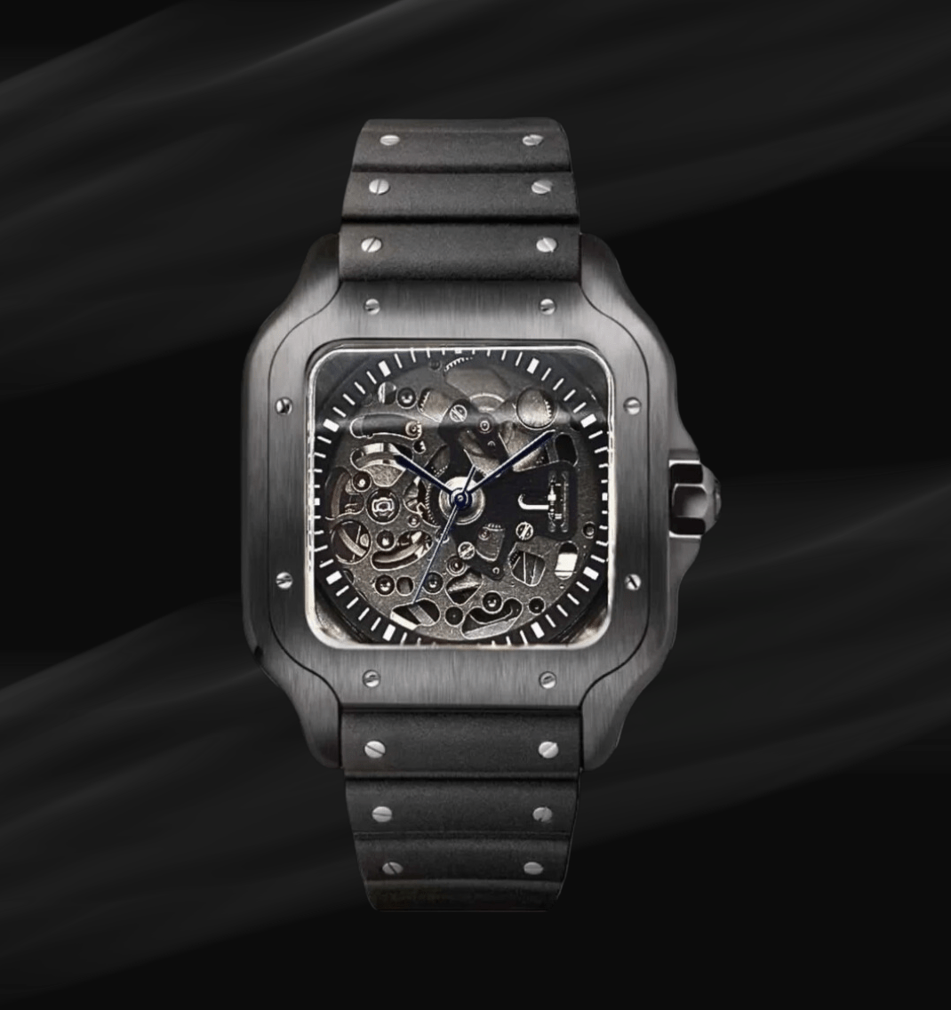 Seiko Mod Santos Squelette Noir