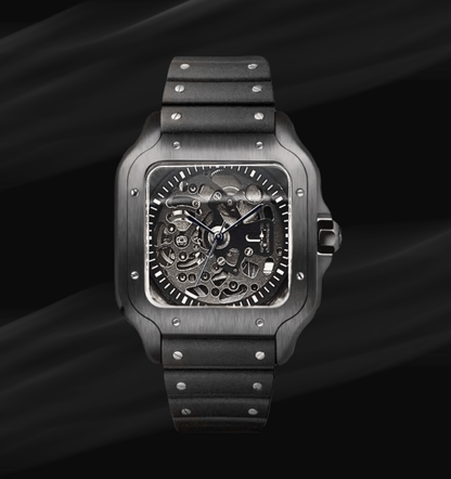 Seiko Mod Santos Squelette Noir