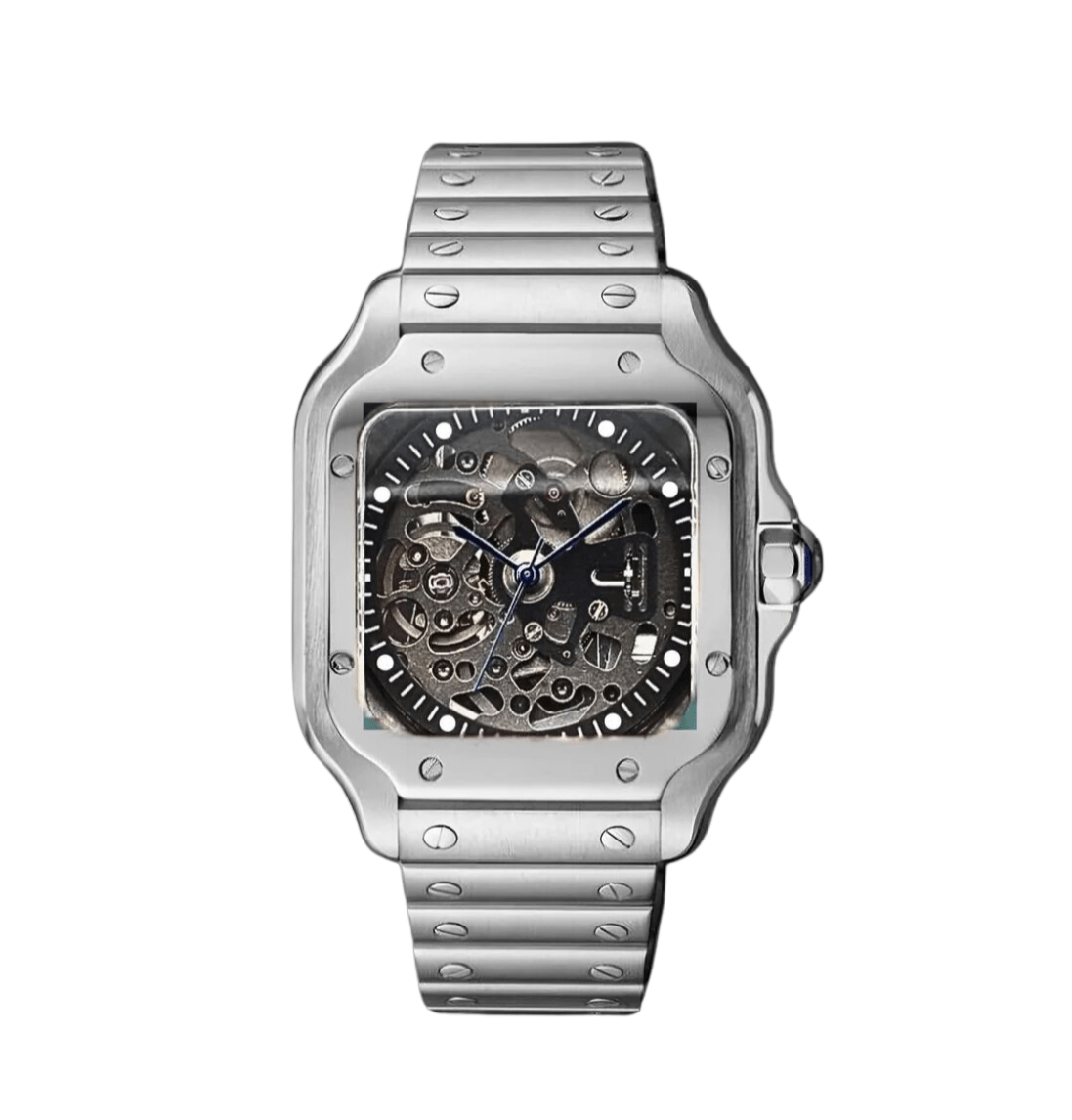 Seiko Mod Santos Squelette Argent