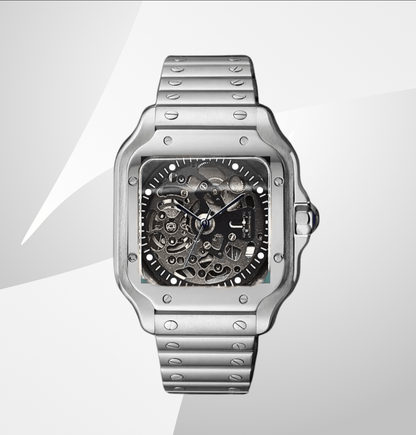 Seiko Mod Santos Squelette Argent