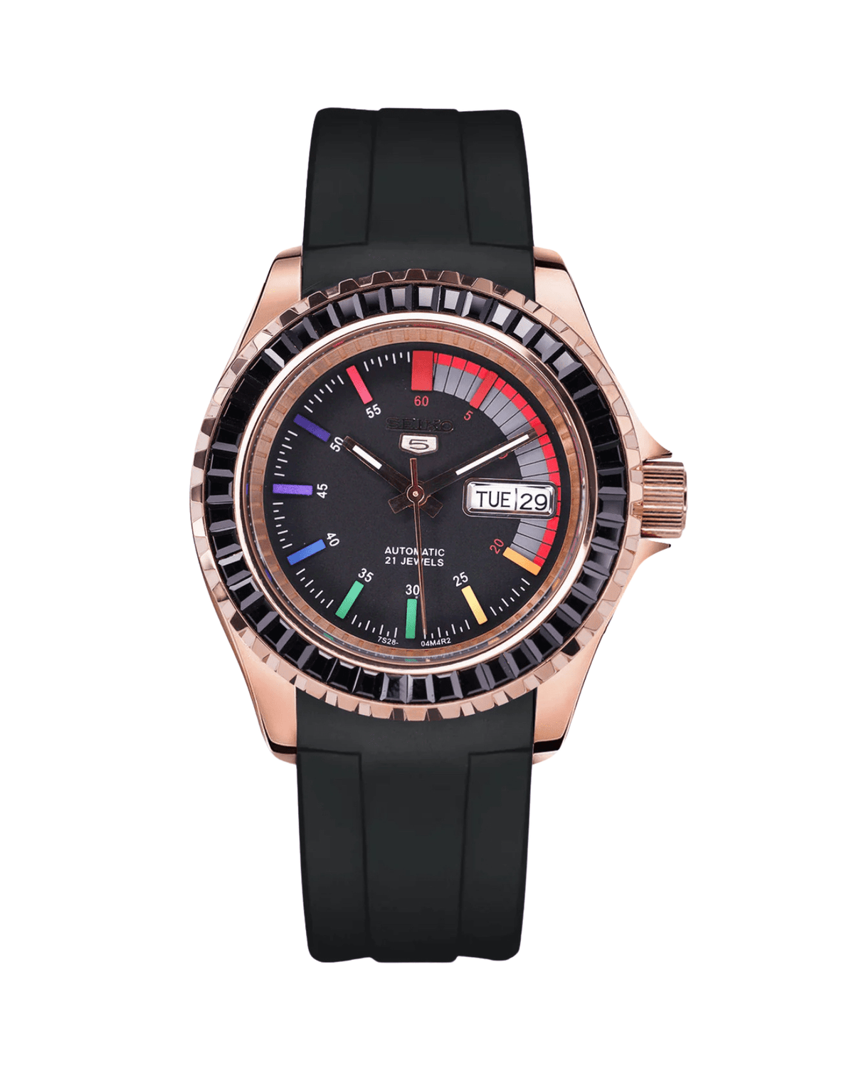 Seiko Mod SKX 5 Rose Gold Rainbow – custom Seiko mod watch by YG MODS