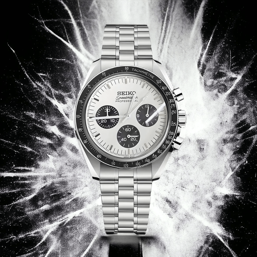 Montre Seiko Mod Speedmaster Moonwatch - Blanche
